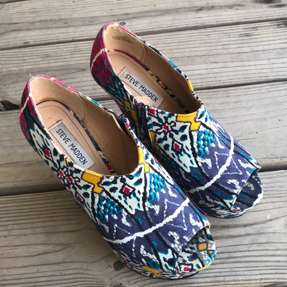 Steve Madden Platform Patterned Wedge 7.5 - image 3